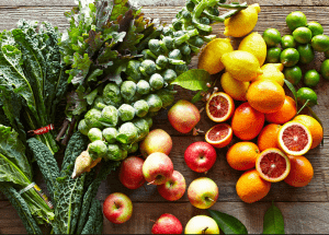 a group of fruits and vegetables on a wood surface Healthy Weight Loss Diets South Shields